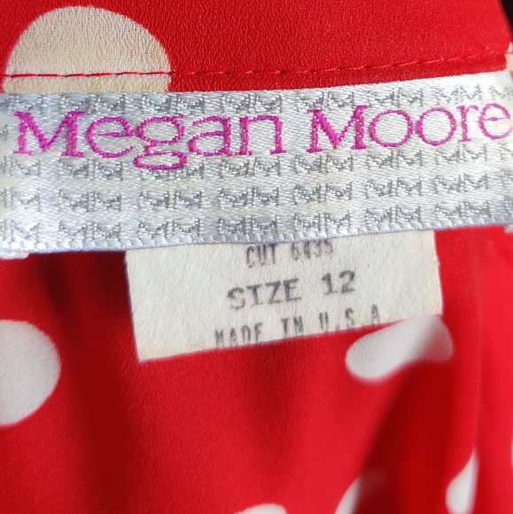 Megan Moore Vintage Polka Dots Pleated Red Dress - Picture 8 of 10